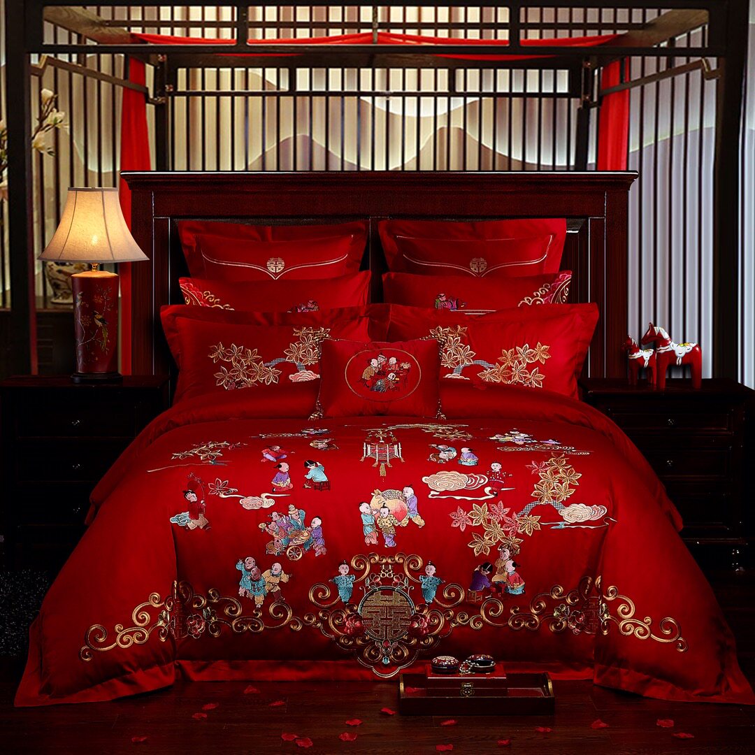 婚庆四件件套简约大气床上用品结婚被套婚嫁系列婚庆床品套件