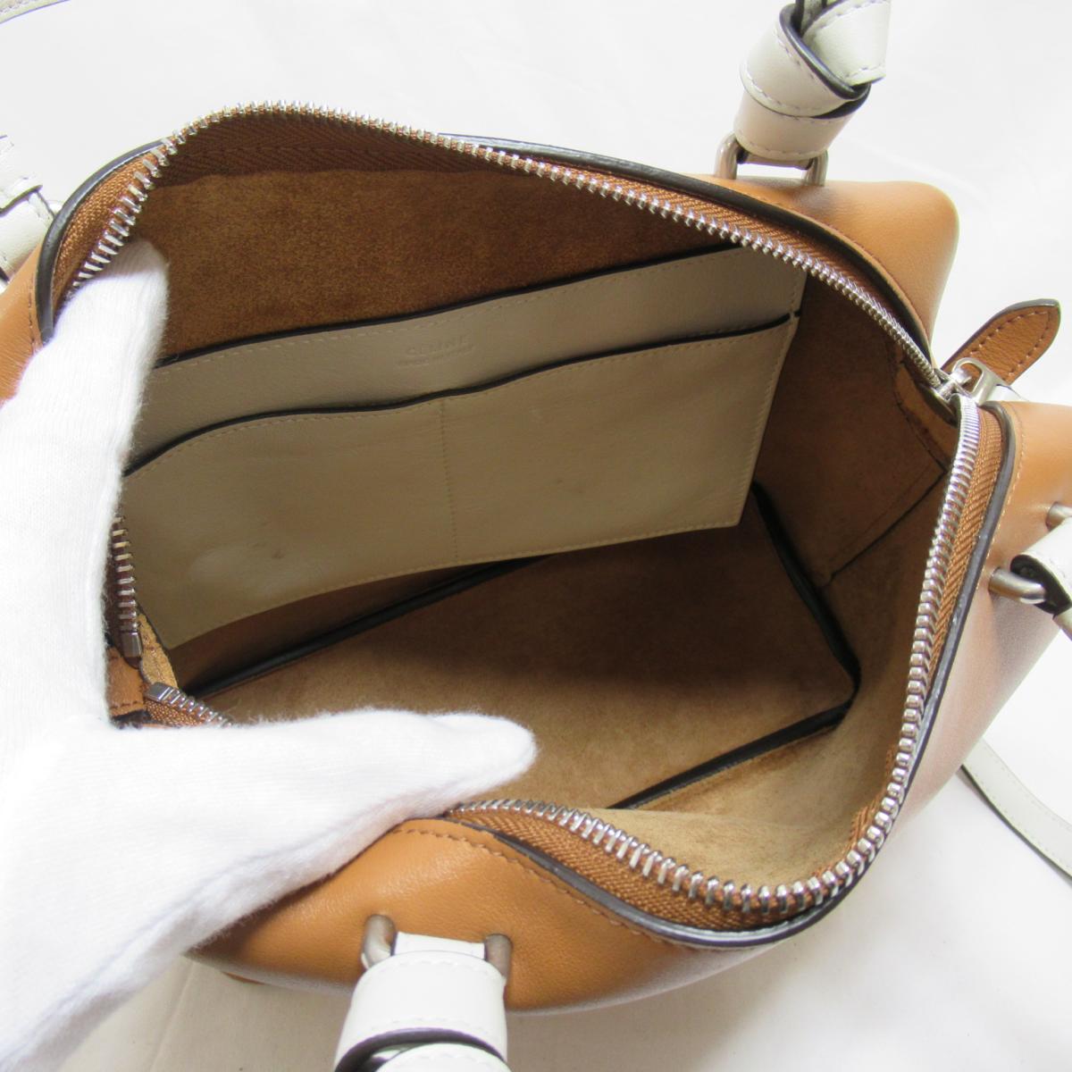 celine中古塞林斜挎包牛皮棕色女士包袋