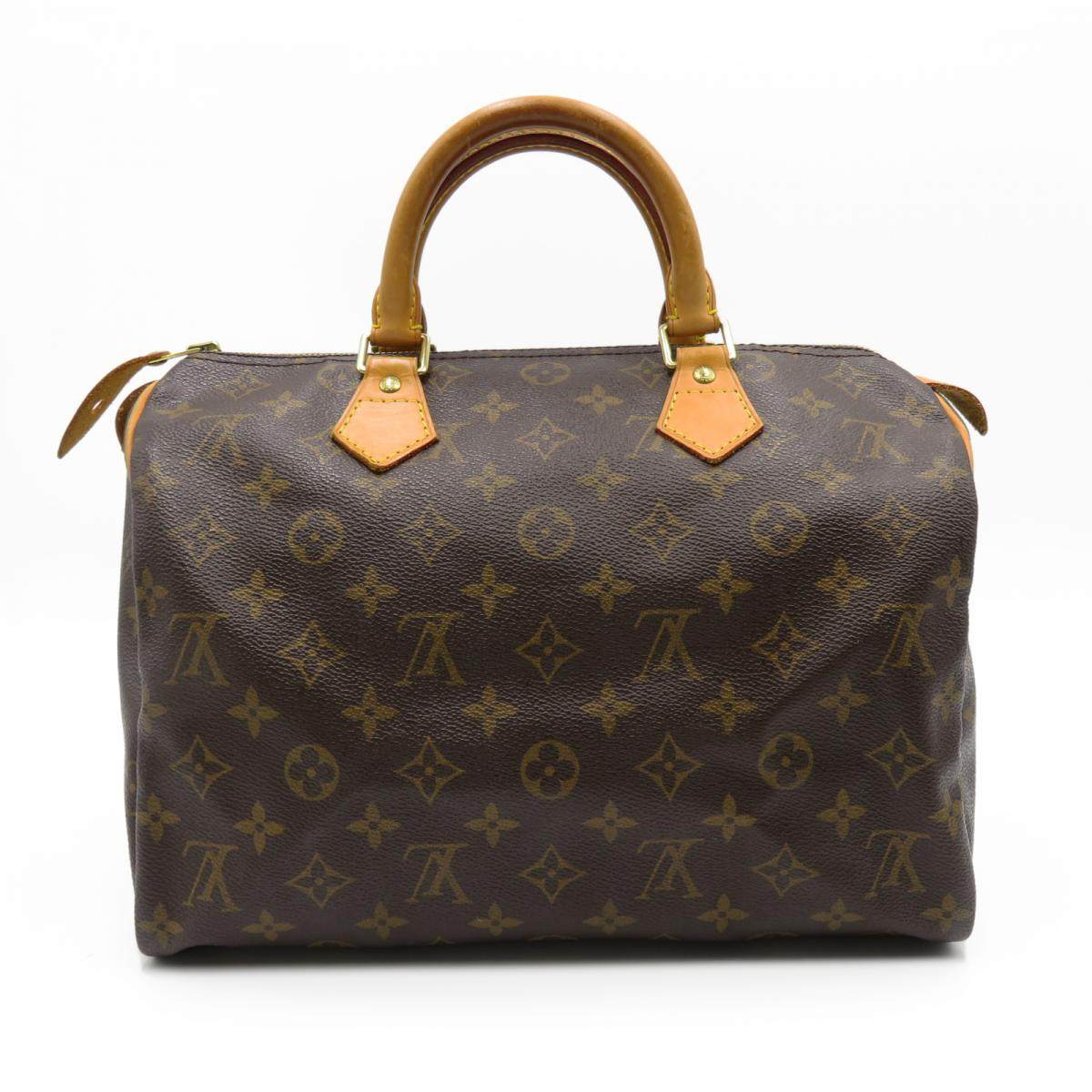 brandoff中古lv路易威登speedy30老花波士顿手提包女士包袋