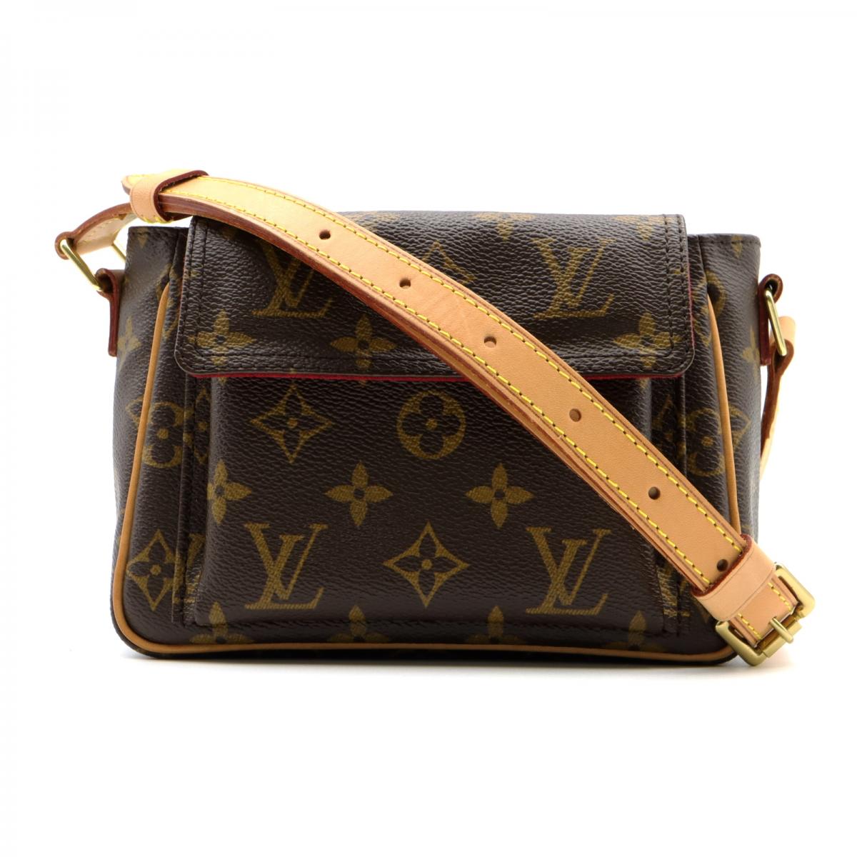 中古lv路易威登vivacite豆腐斜挎包m51165brandoff老花通用款女包