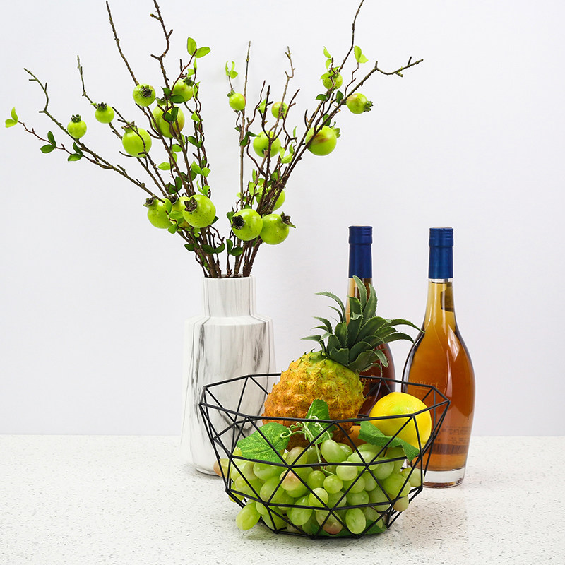 厨房摆件大理石花器仿真花带花瓶样板装饰品北欧摆件