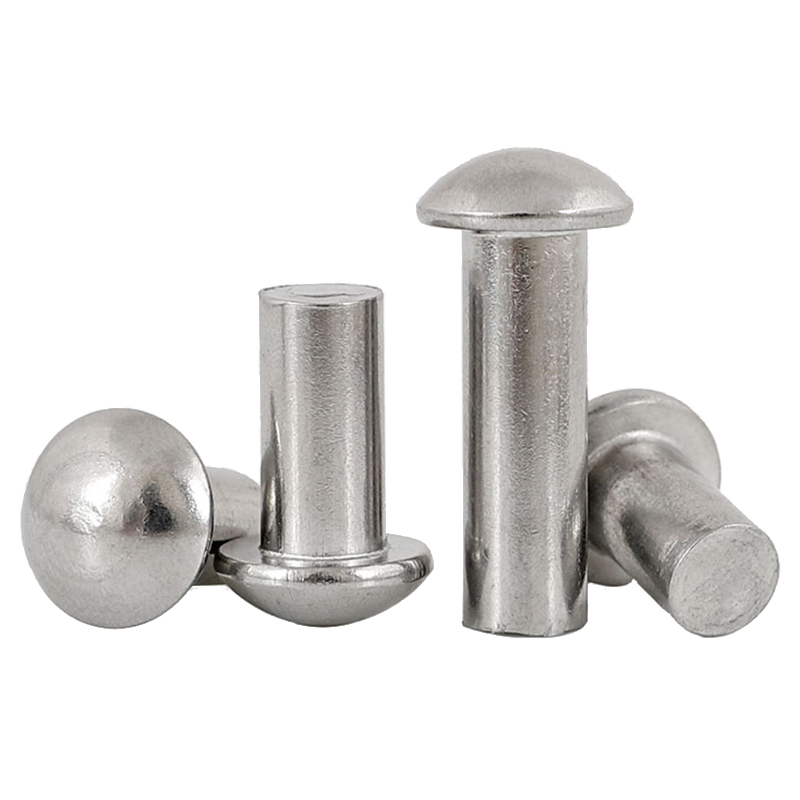 不锈钢gb867半圆头圆头实心铆钉m08m1m12m14m16m18m2m25半圆头铆钉