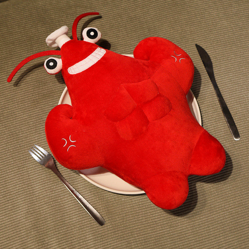 肌肉龙虾玩偶睡觉抱枕女孩女孩儿儿童公仔毛绒玩具毛绒