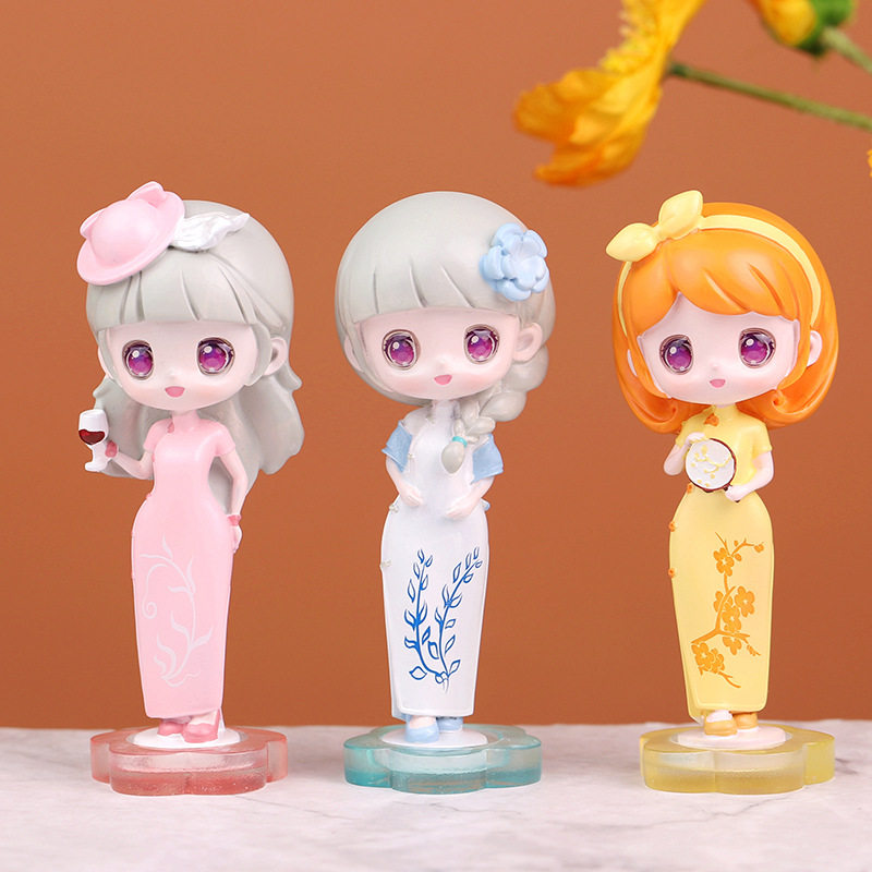 旗袍佳人盲盒女孩网红2022新款潮玩人物手办潮玩盲盒