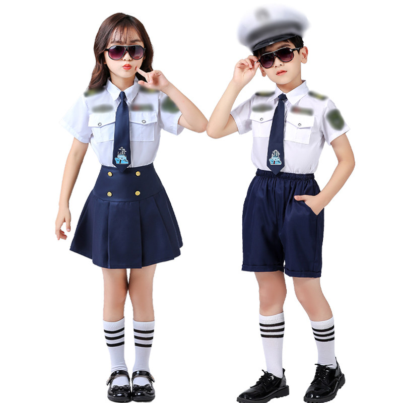 男童小海海军演出服幼儿园军装海军风短袖套装小学生民族服装
