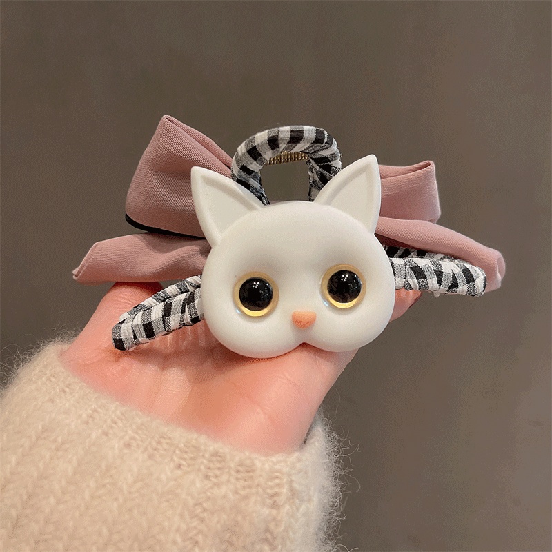 韩国可爱可爱猫猫咪发夹鲨鱼夹女双面设计蝴蝶结发饰