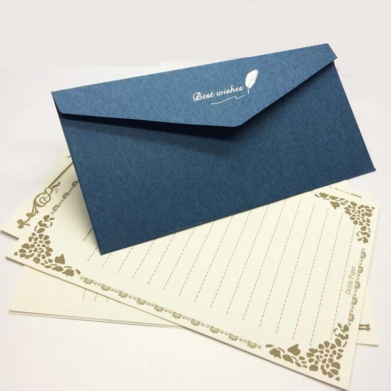 信纸复古简信请函贺卡西式信封金信烫金送信信封
