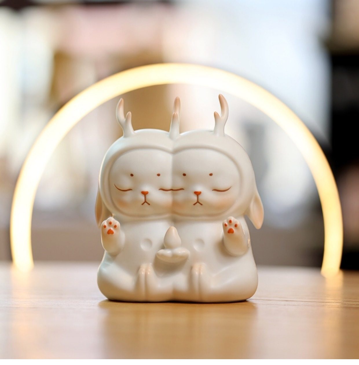 候鸟陶角天兔niko双生陶瓷潮流玩具手办摆件潮玩盲盒