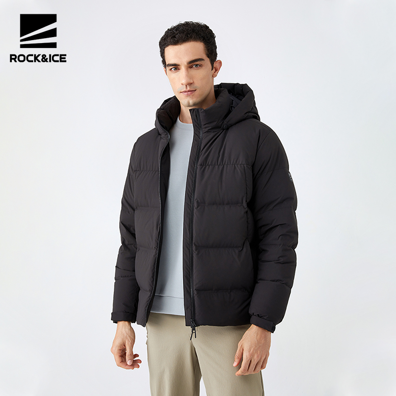 rockice羽绒服新款户外防风保暖短款外套登山山连羽绒衣