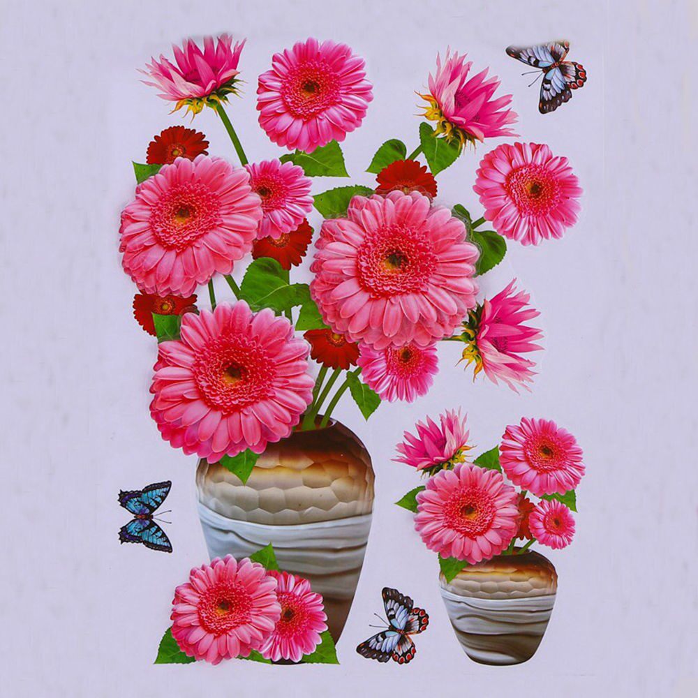 抖音同款墙贴补洞3d自粘立体仿真花瓶贴画墙贴