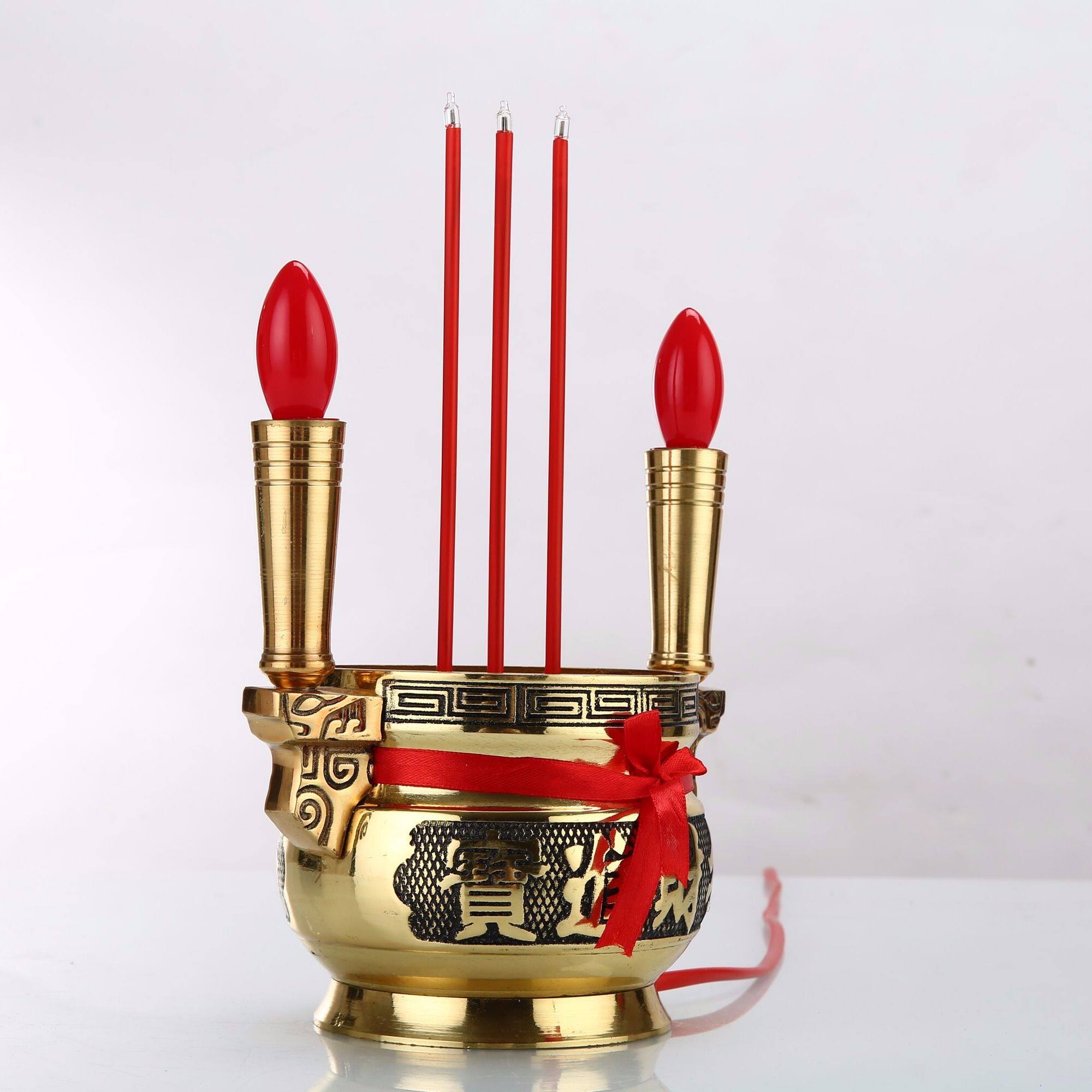 蜡烛长明灯财神招财关公公电电香电子香烛供佛蜡烛