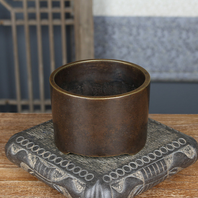 天下香炉明代筒式炉宣德炉仿古大明家用纯铜香薰炉