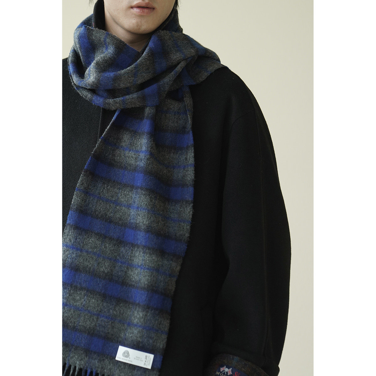 uld英国进口moon羊毛围巾多色流苏围巾