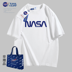 NASA MCQ联名2024夏季时尚百搭男士纯棉T恤户外情侣同款短袖FY价格比较