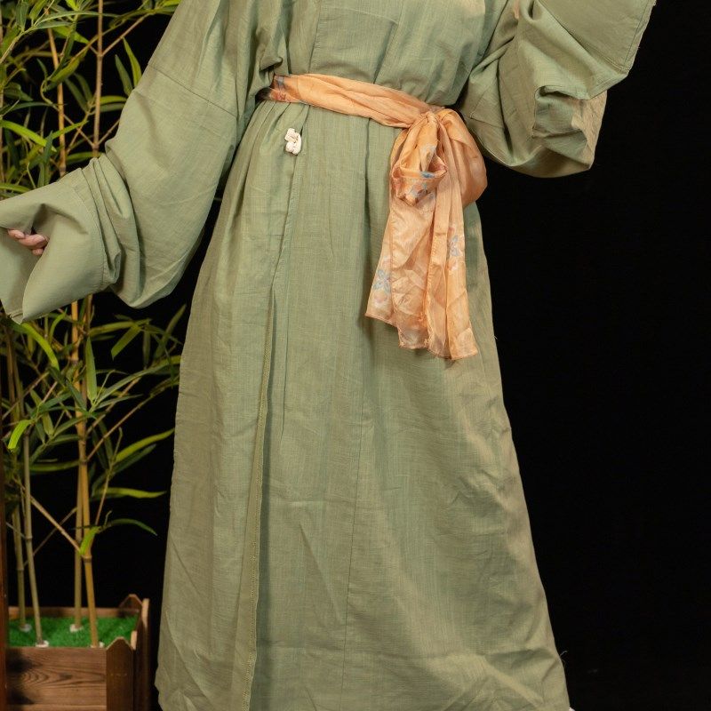 圆领汉服袍男缺胯复原放量袍大现货唐制棉麻汉服