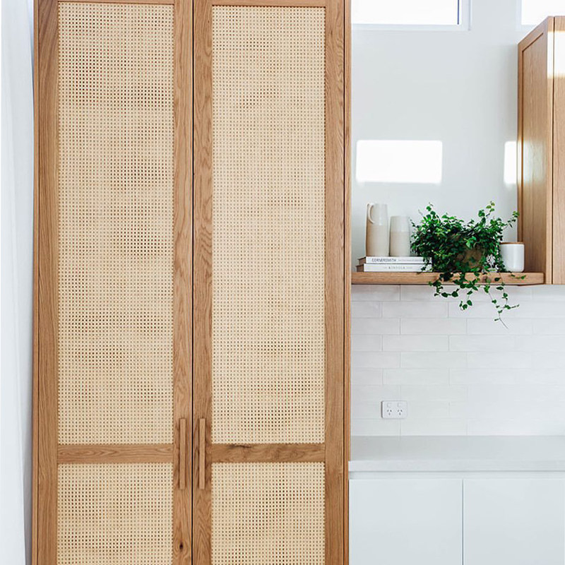 定制折叠门藤编移门酒店民宿推拉木门新中式隔断实木平开门橱柜门