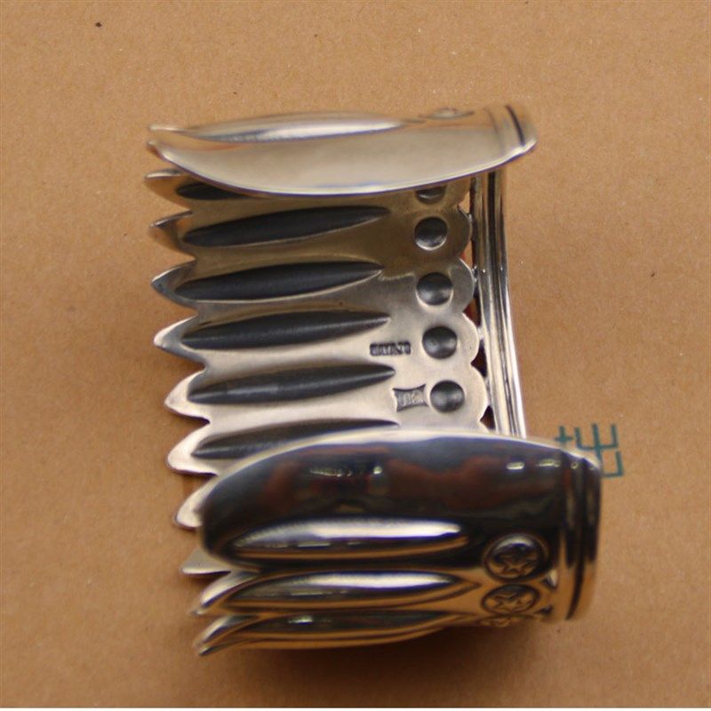 大拙手codysanderson欧美羽毛皇冠手镯纯银男女宽版日手镯