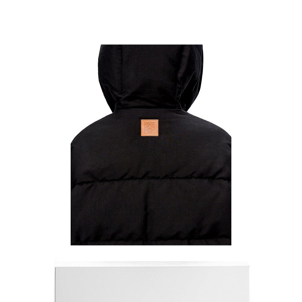 香港直发loewe罗意威女士黑色连帽羽绒服舒适保暖羽绒服