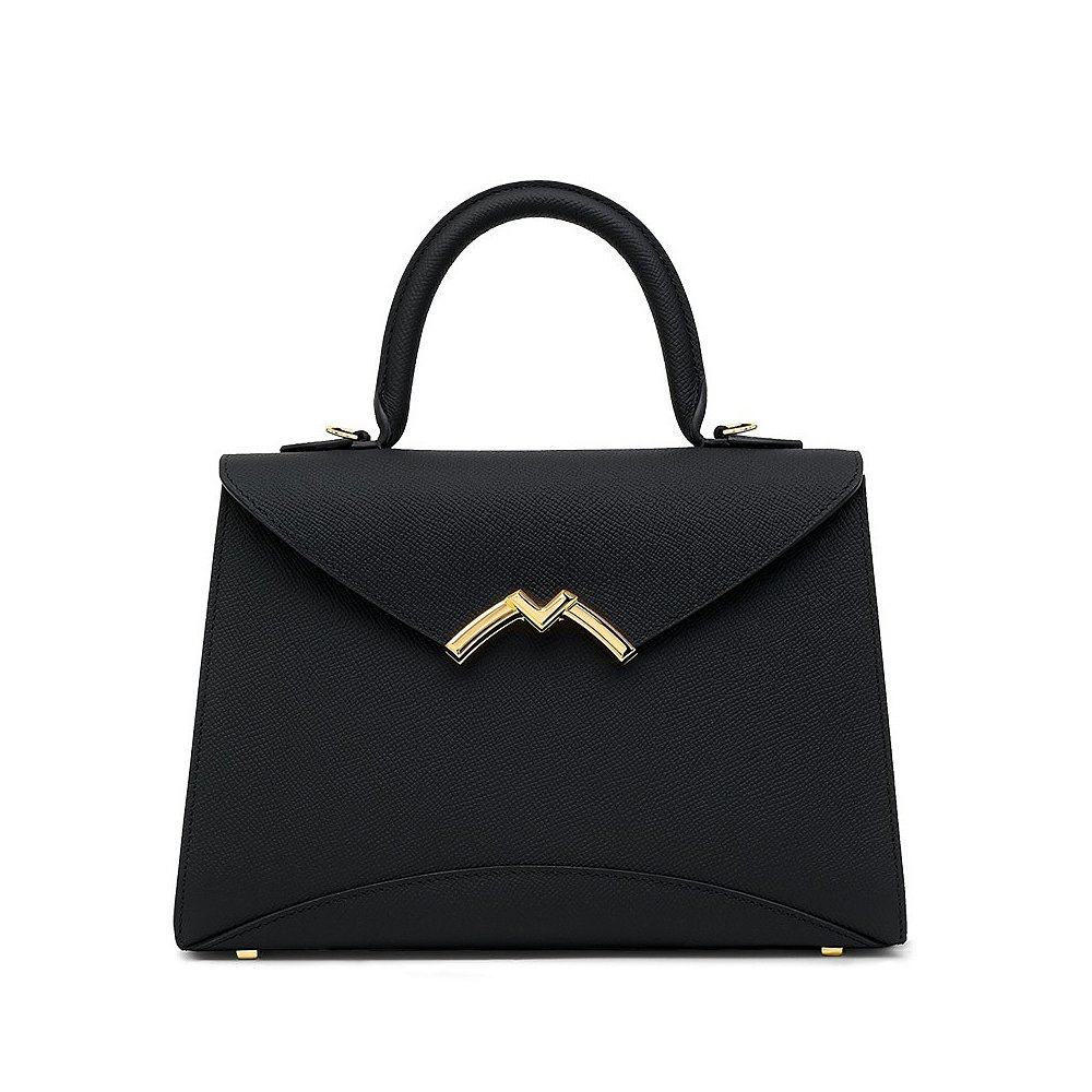 欧洲直邮moynat莫奈新款gabriellepm黑色小牛牛皮通用款女包