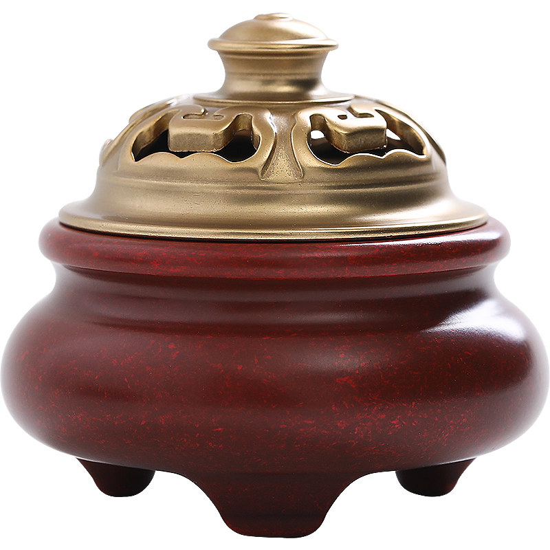 香炉掌心如意三足纯铜家用室内小香香道香篆香薰炉