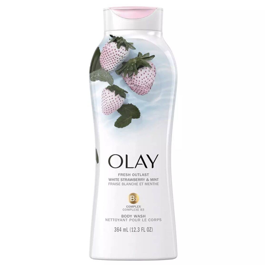 现货美版玉兰油olay沐浴沐浴露露白草莓海盐酰胺沐浴露