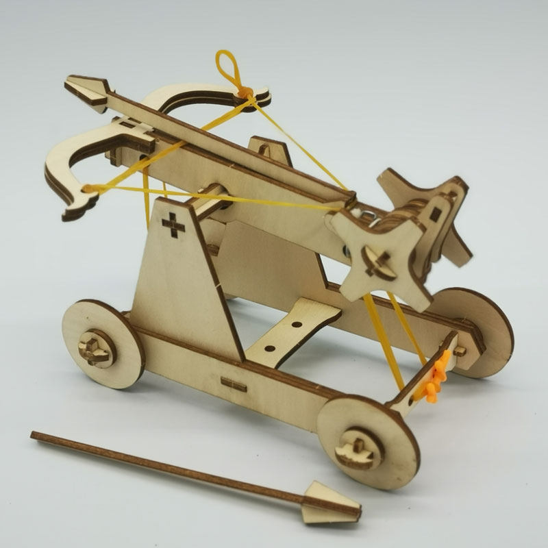 儿童科技小制投石机弩车模型机械拼装木质科学科学实验