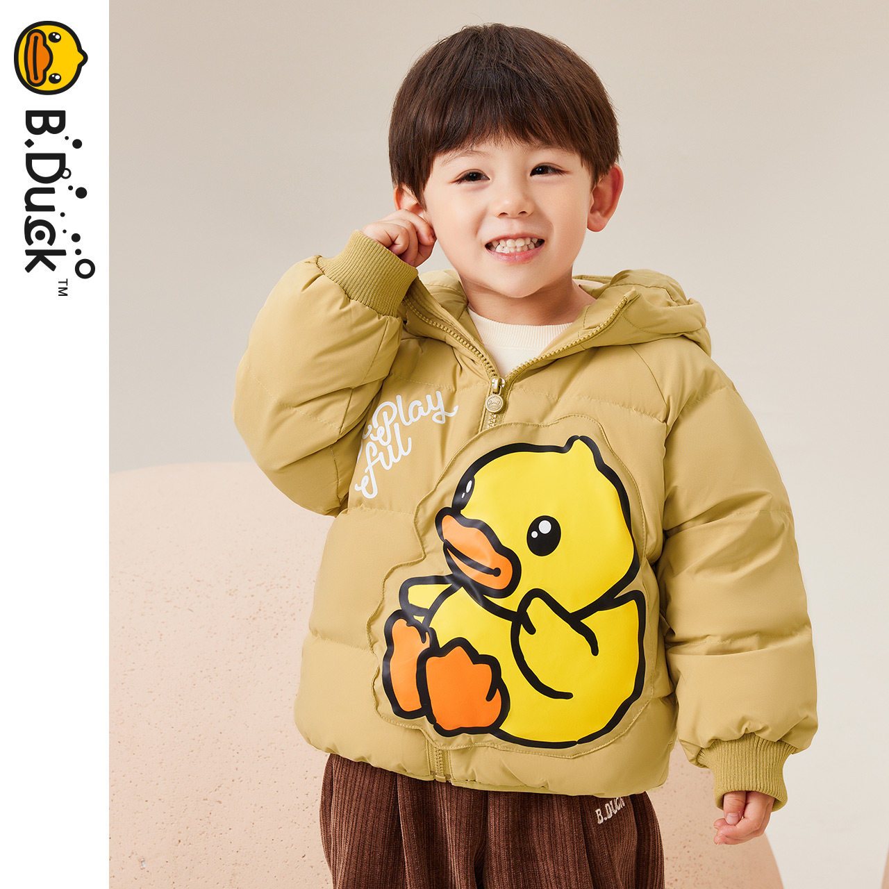 bduck小黄鸭童装儿童羽绒服男童女童宝宝衣服秋冬季羽绒服