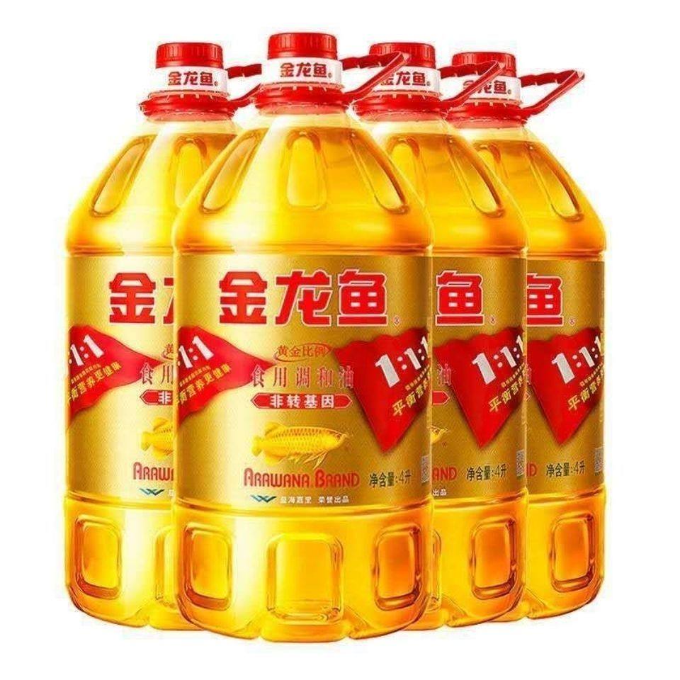 健康金龙鱼黄金比例食用调和油4l转基因植物物家调和油