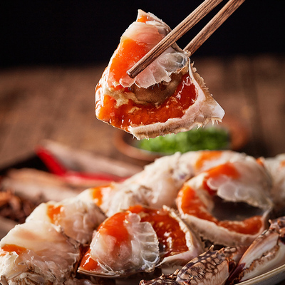 季鲜岛舟山红膏呛蟹宁波特产醉蟹生腌蟹咸呛梭子蟹蟹糊酱蟹即蟹类制品