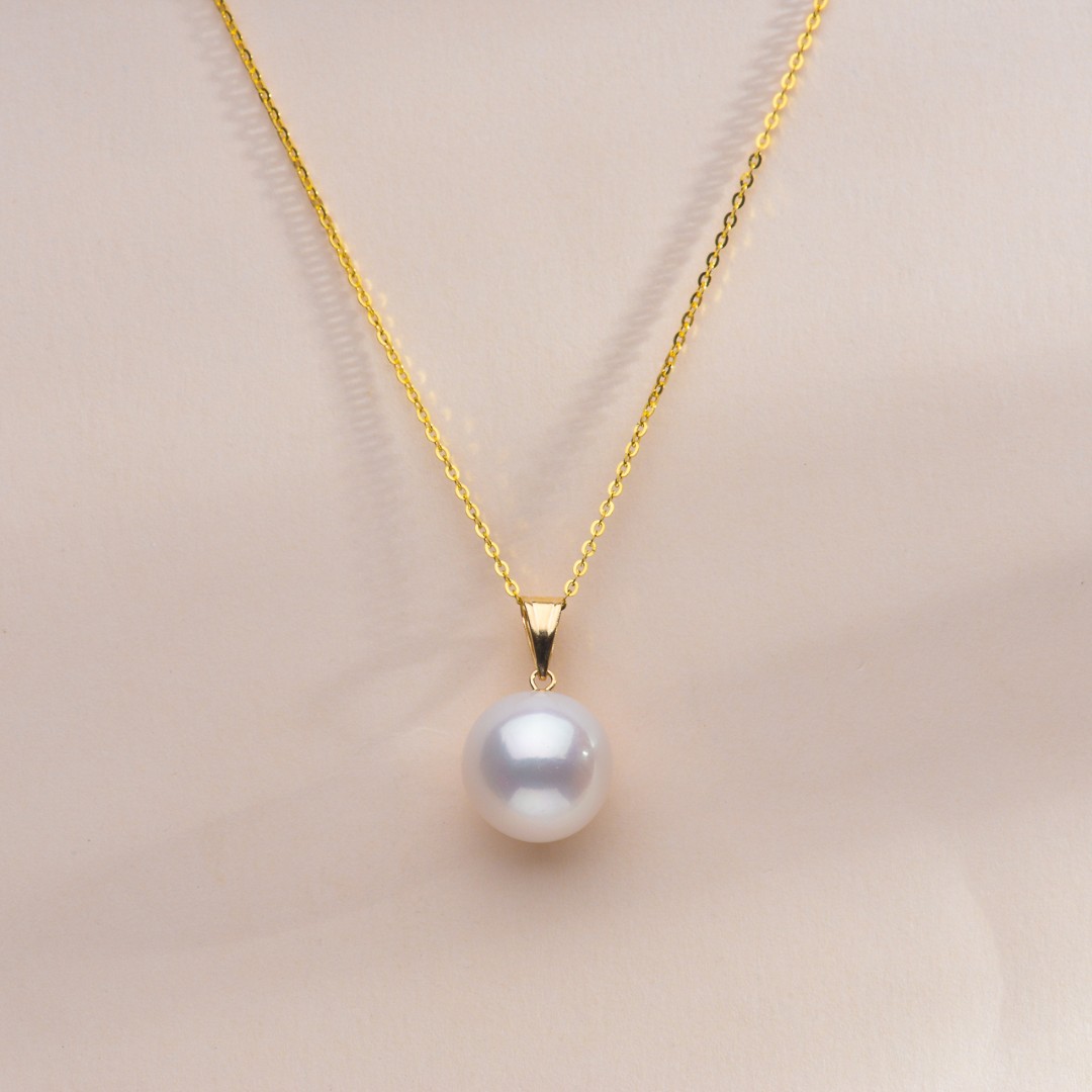 珍珠angeperle天使之泪淡水18k金珈白丽吊坠11-12mm百搭颈饰