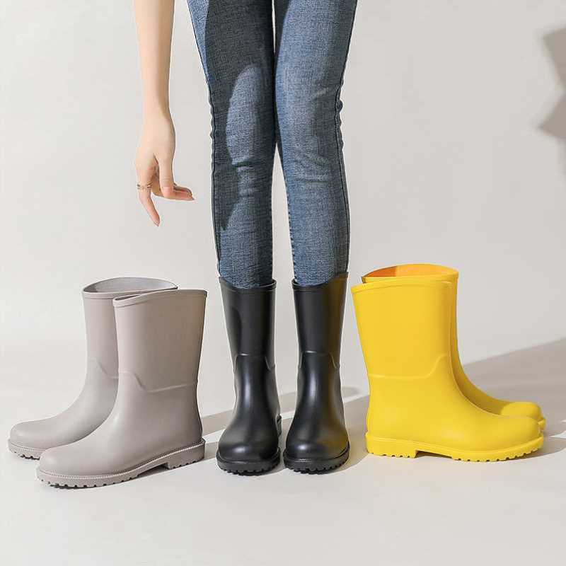 赶海水鞋高级雨鞋女夏天时尚雨靴网红同款漂亮软底软面高端中筒