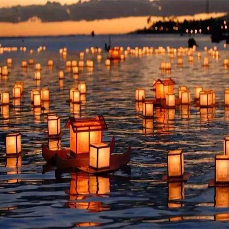 花灯明灯加厚创意水灯灯荷许愿孔明灯莲花一荷孔明灯