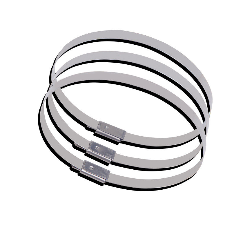 扎带不锈钢金属拉紧钢丝盘带自锁式扎线带喉箍缎带