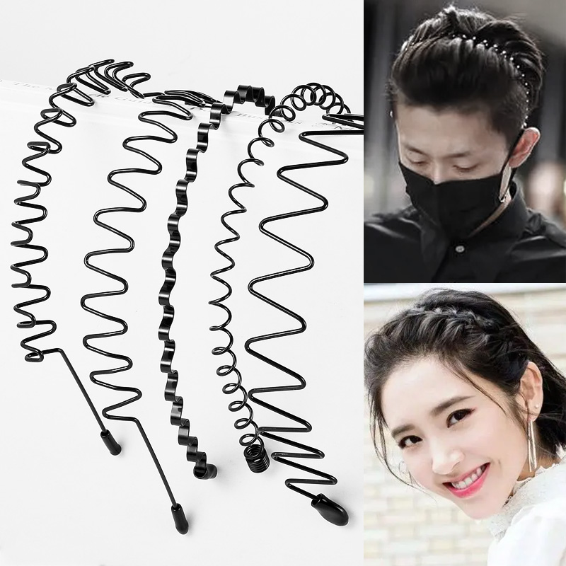 日韩男士发箍刘海束发防滑波浪背头发卡