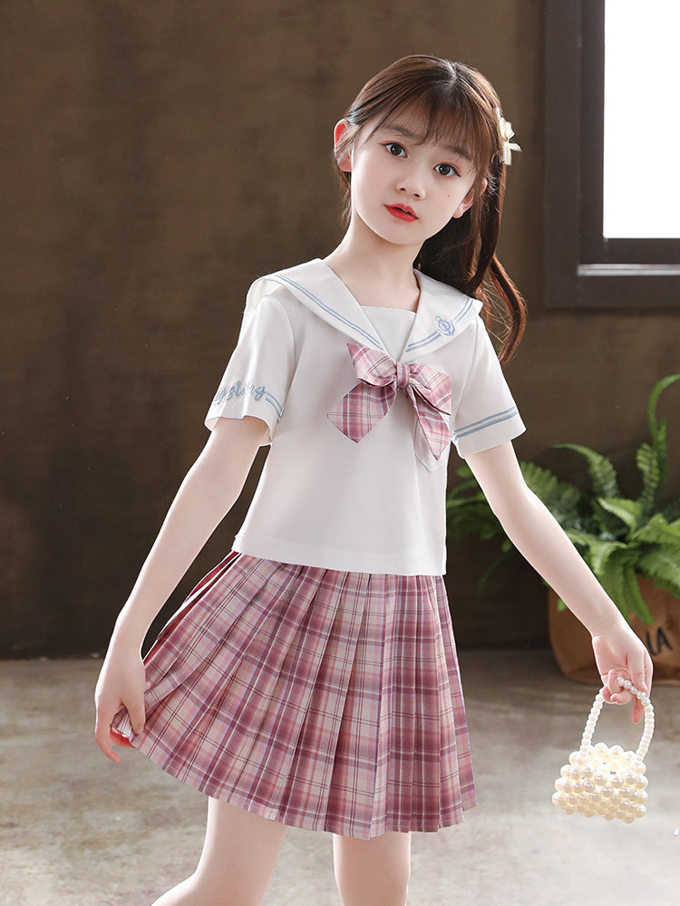 女童jk制服裙子夏季小学生连衣裙儿童童装学院套装