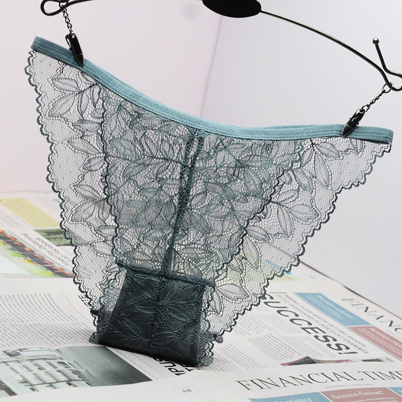 内裤女性感蕾丝低腰无痕性惑日系火辣诱惑三角丁字裤纯欲暴露女装