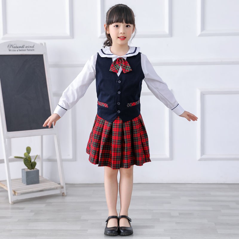 深圳小学生礼服校服男女秋冬冬装制服衬衫冬裙学生校服