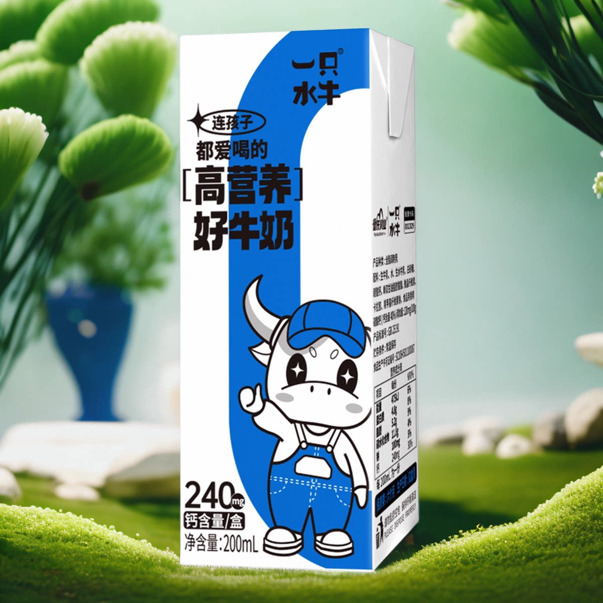 水牛皇氏一只高钙奶200mlx10含量240mg日期新鲜牛奶调制乳(风味奶)