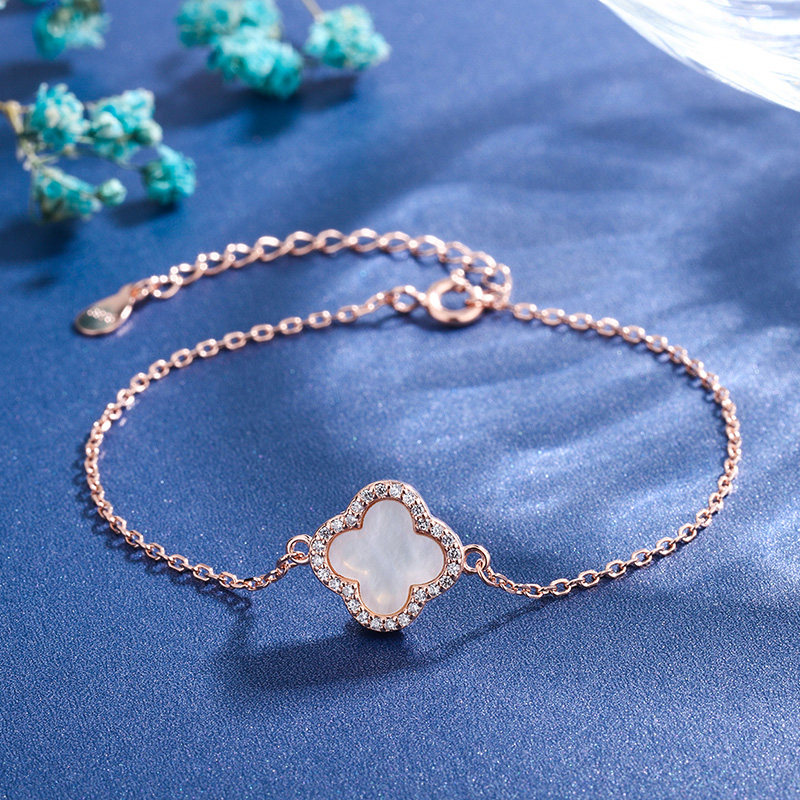 2022新款幸运四叶草纯银手链情人节礼物s925银饰手链