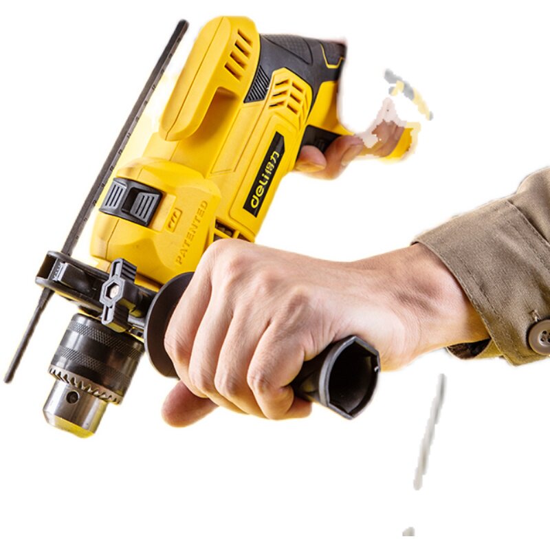 得力冲击钻手电钻手枪家用多功能小型电锤电转电钻