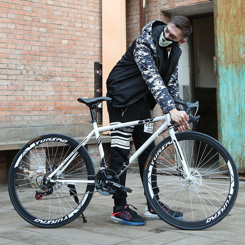 死飞自行车男式学生单车活飞变速公路赛车超轻山地自行车