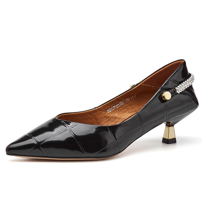 hr赫莲娜鞋子女鞋2022秋季新款羊皮尖头舒适单鞋