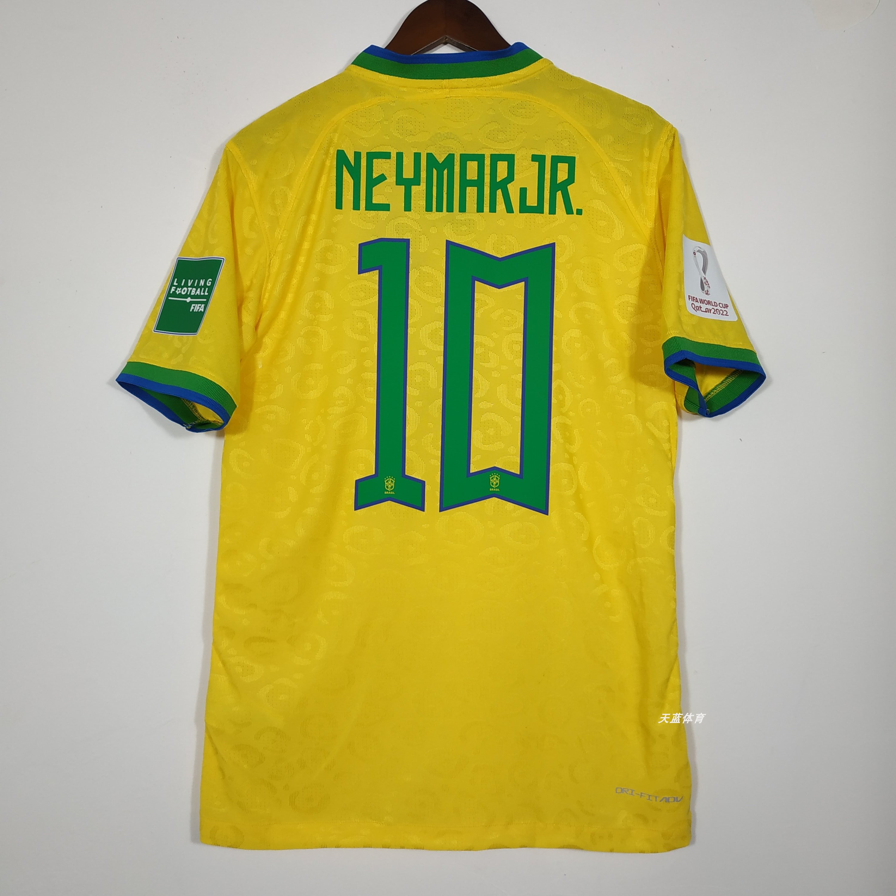 2022世界杯巴西主场球员短袖球衣10号马尔20号足球服