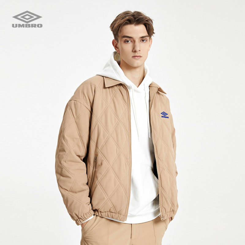 umbro茵宝男女女同棉服冬季新款字母翻领休闲瑜伽外套