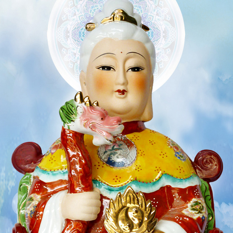 泰山道教人物老母碧霞元卷轴奶奶丝绸装饰画供奉国画