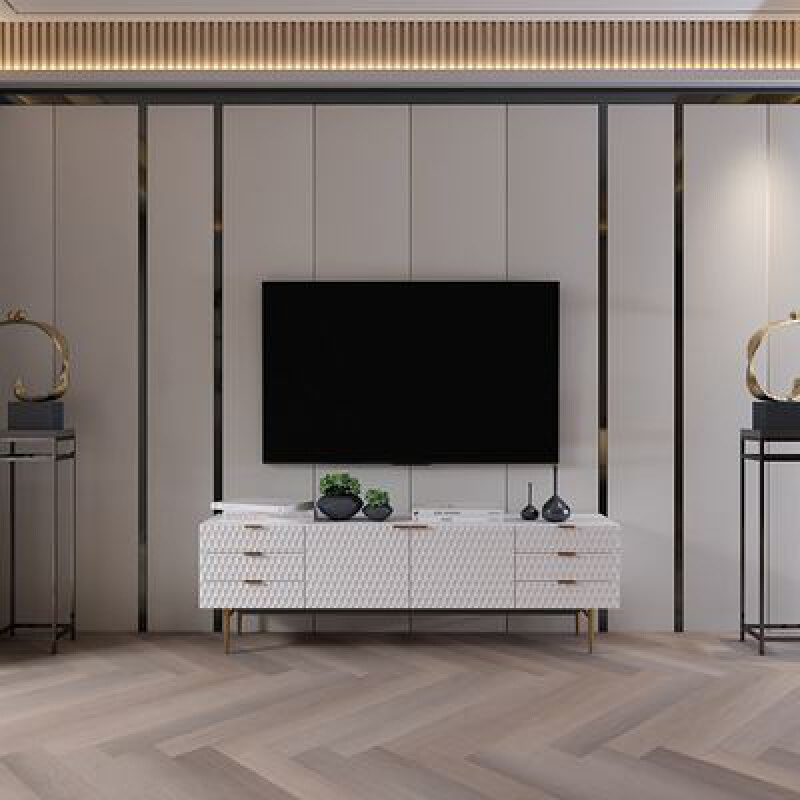 背景墙定做硬包电视金属边框轻奢现代客厅背景背景墙软包