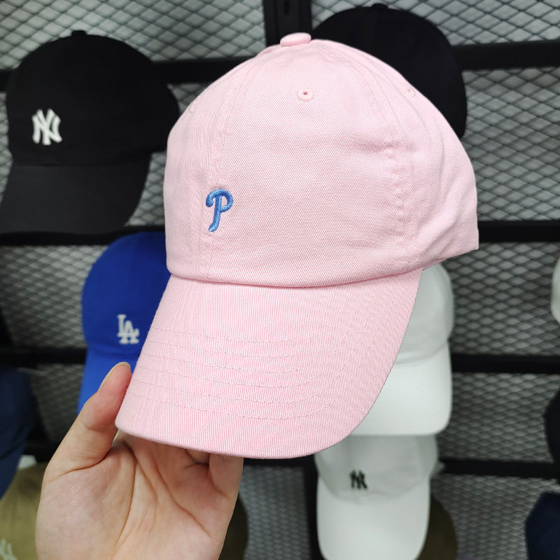 粉色颜哥韩国正品mlb帽子女款小标2022新款帽子