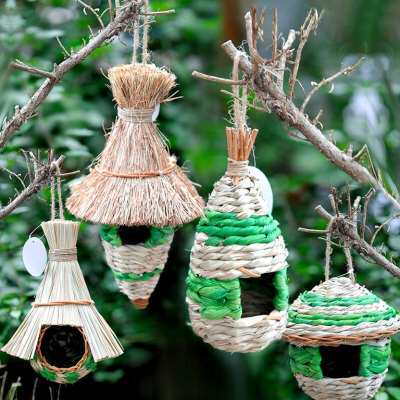 草编小鸟鸟窝鸟巢树藤手工藤条用具工艺品户外其他