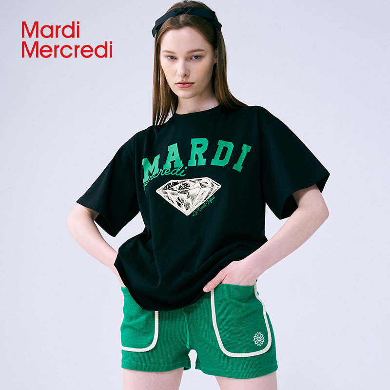 mardimercredi韩国小众潮牌印花纯棉短袖