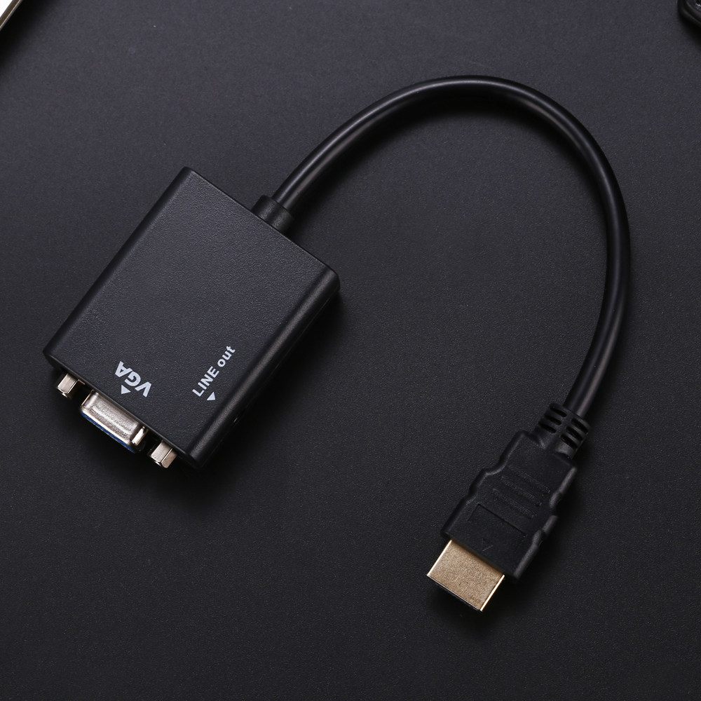 高清hdmivga线带音频视频转换器转接头笔记本电脑连接投影仪hdmi线